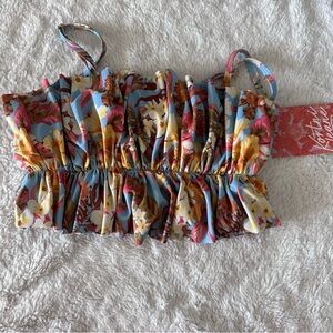 Kortni Jeane Sweet Hibiscus OSR over sized ruffle swim top